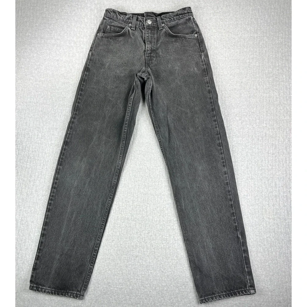 Vintage Levi 550 orange tab Jeans Kids Youth JR 29X32 Fits 26X31 Black Relaxed